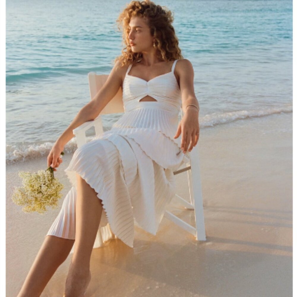 The Abercrombie & Fitch "Giselle" Pleated Tiered Maxi Dress - X-Small